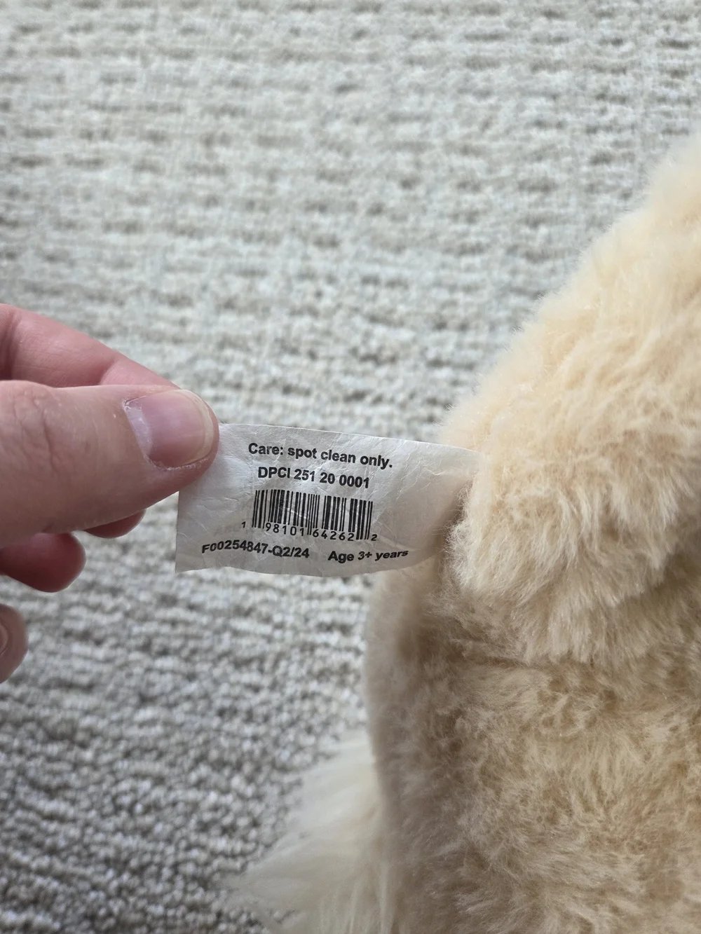 Plush Golden Retriever Dog Toy in Cream with Green Bandana